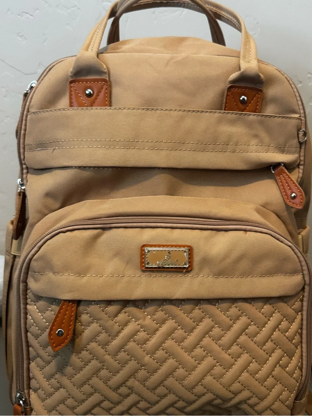 Babbleroo Quilted Canvas Diaper Bag